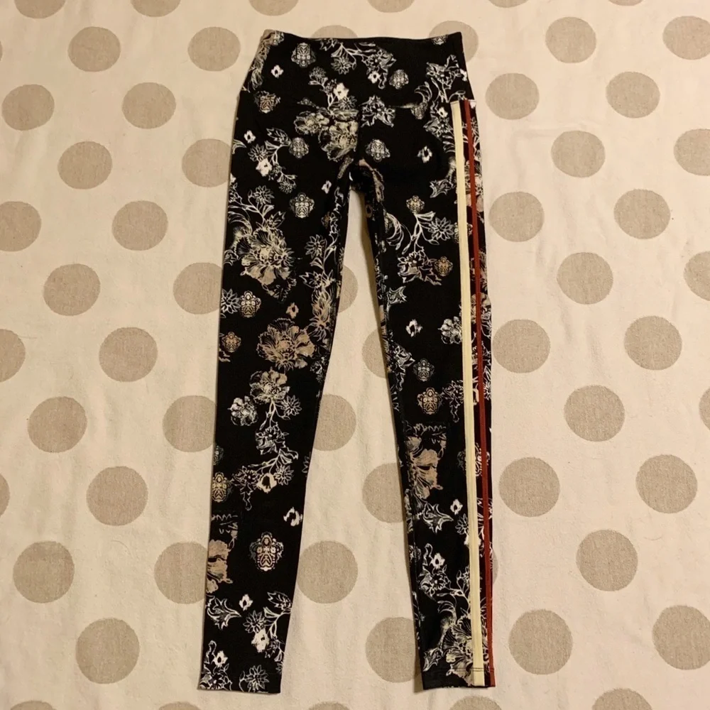 Free People Movement Black Floral High Rise Leggings